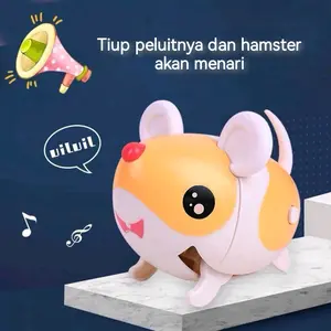 COD Q Hamster bersiul elektrik lucu, sensor yang diaktifkan dengan suara, hamster yang melompat dan berlari menyala