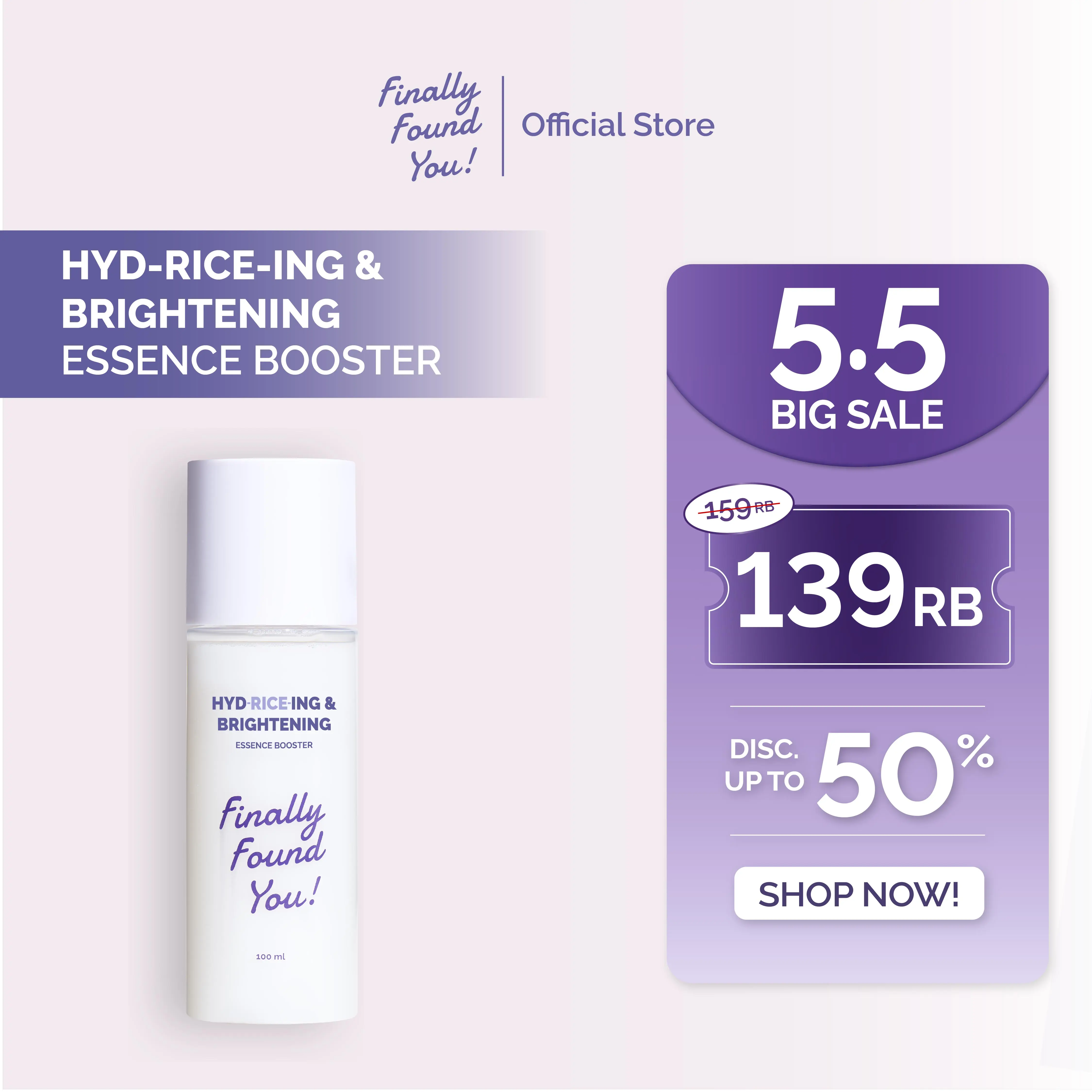 Finally Found You! HYDRICEING & BRIGHTENING Essence Booster - Serum Infused Toner Untuk Semua Jenis Kulit 100mL