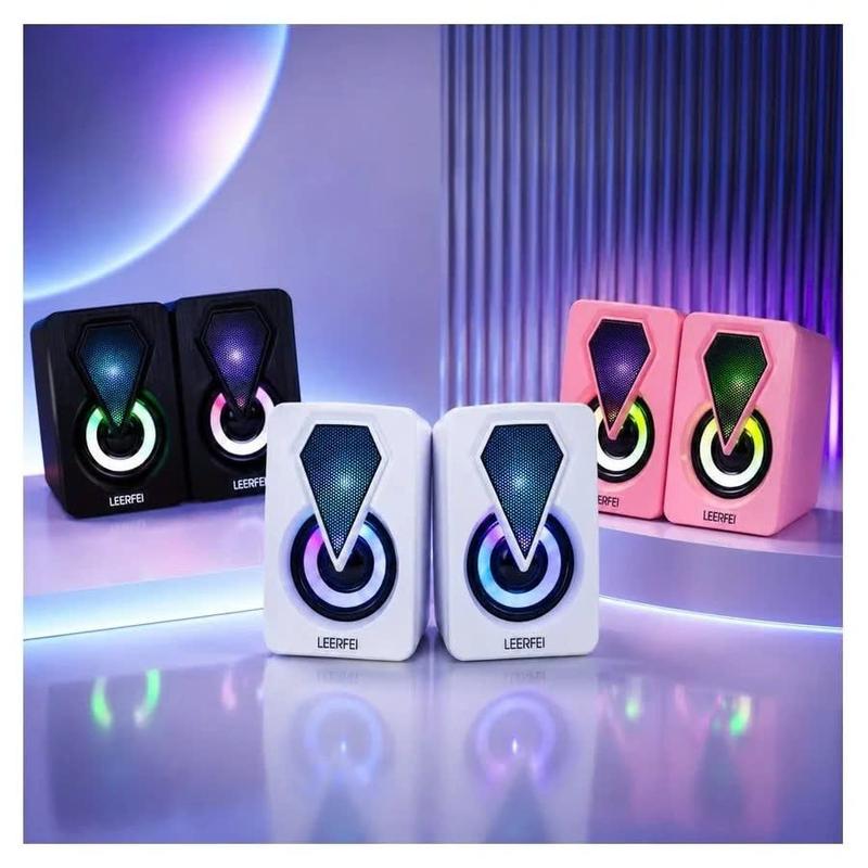 Loa Vi Tính Mini E-1046 - Led Đổi Màu , Âm Thanh Cực Chất - Loa Máy Tính