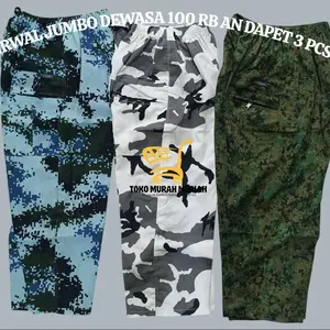 Celana Sirwal/ Pangsi Coprang Jumbo Dewasa Pria Muslim 100 RB An Dapat 3 PCS Motif Camo BAHAN KATUN TEBAL