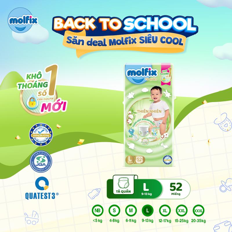 Tã/bỉm quần Molfix Thiên nhiên Super Jumbo - bịch lẻ Cho Bé [Bao bì thay đổi theo từng đợt nhập hàng]