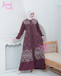 Azkia - Zaiiyna Gamis Perempuan Dewasa Brokat Mewah || Gamis Dress Kondangan Simpel Elegant || Gamis Dress Terbaru 2025