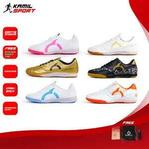 KAMIL-SPORT COD Sepatu Futsal Pria Olahraga Material Kulit Viu Sol Raw Rubber Eva Insol Antislip Gratis Kaos Kaki & Box Terbaru