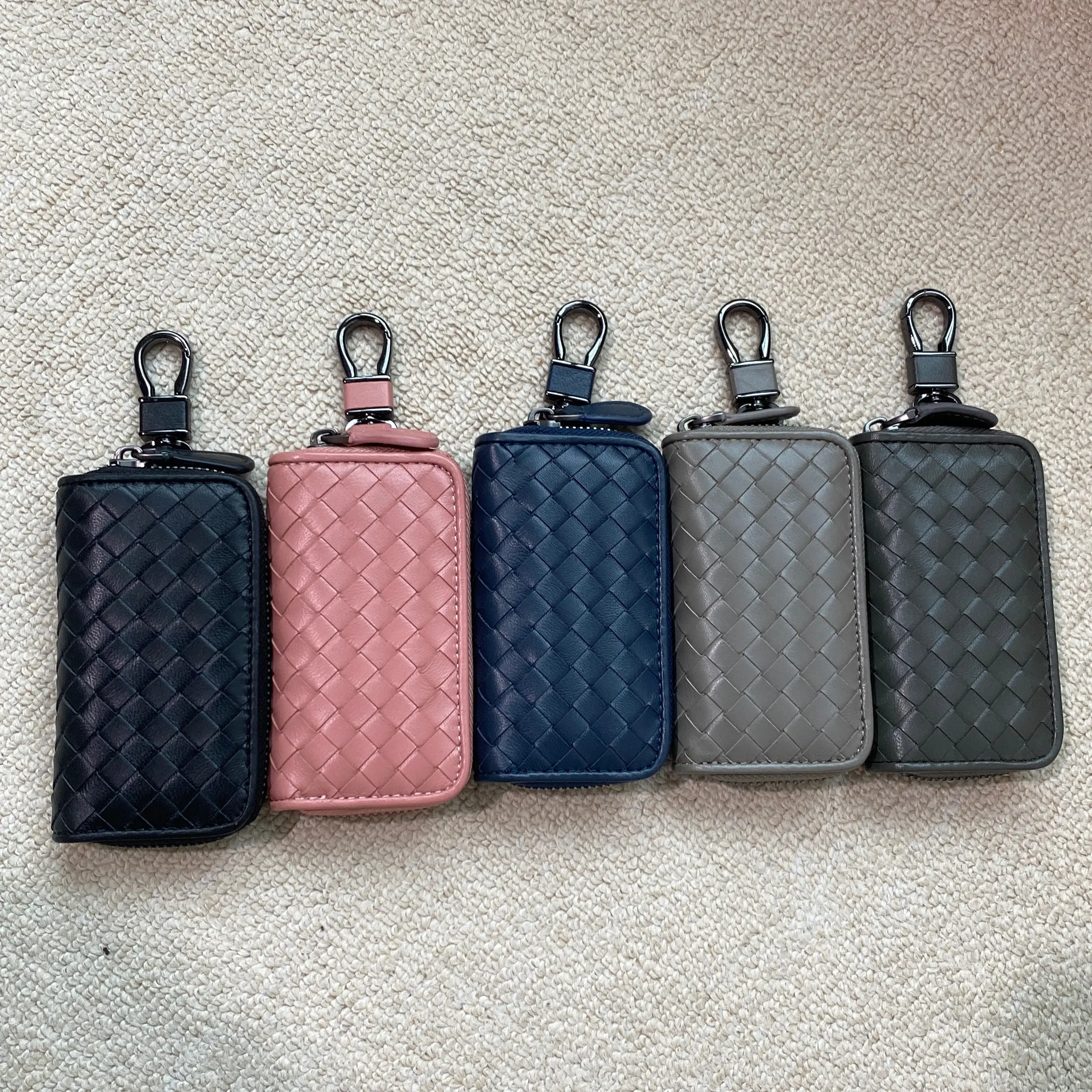 3001 Lambskin Handweave Key Pouch