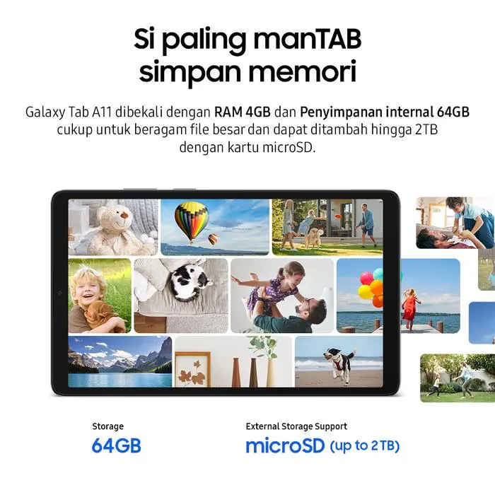Samsung Galaxy Tab A11 4/64GB dan Tab A11 Plus 6/128GB, Original, Garansi Resmi