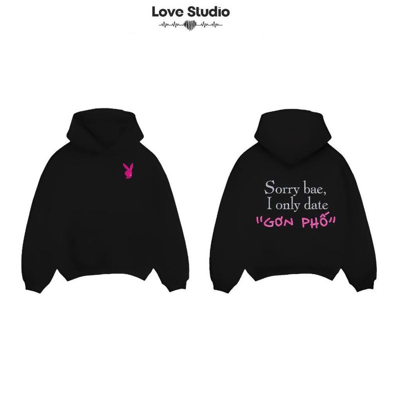 Áo khoác hoodie sorry babe I ONLY DATE BOY PHỐ Girl Phố hoodie zip nam nữ đen xám sweater cổ tròn mùa đông A163 Menswear Cotton Thun Tay Dài