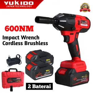 PROMO !!! TERLARIS Cordless Impact Wrench 88V Brushless YUKIDO Bor Obeng Kunci 88 Volt