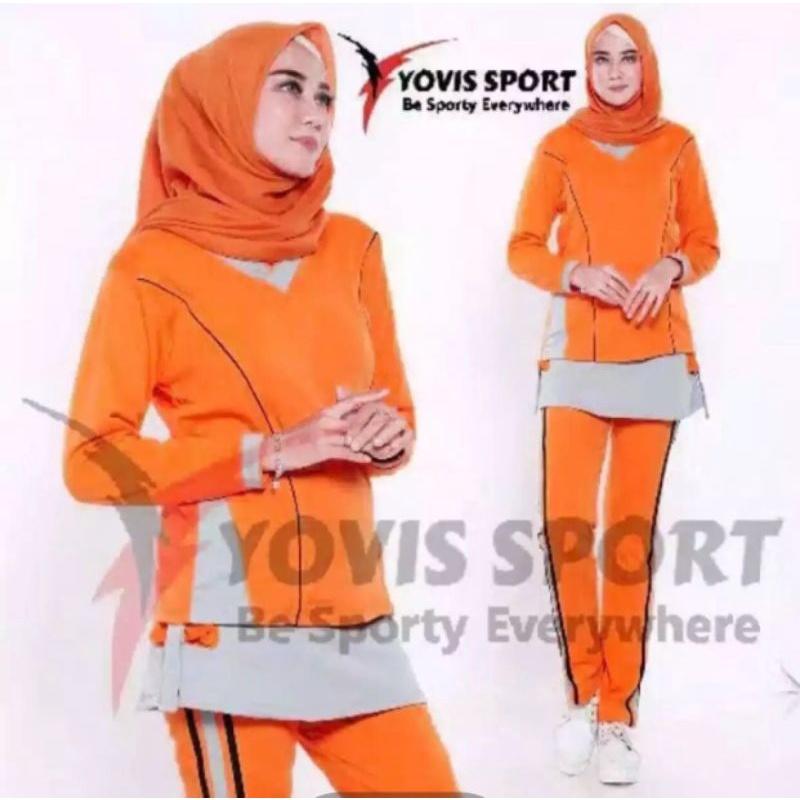 [ JUMBO ] Setelan Senam Celana Rok Yovis Sport Original 0