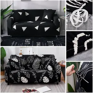 Cover Sarung Sofa Tangan Motif Modern Bahan Polyester Elastis Lembut Halus Bonus Styrofoam