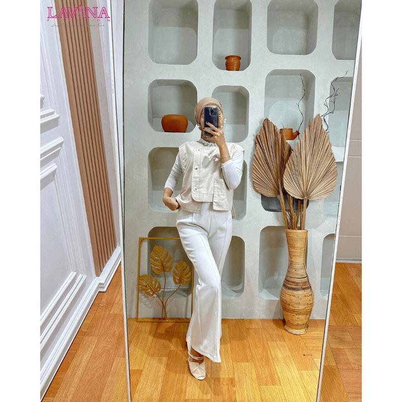 Lavina VOP256 | Novira Outer Vest Katun Premium Kancing Depan dengan Saku 3