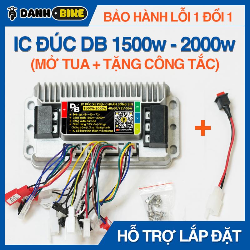 IC Đúc DB 1500W - 2000W Pro | Mở Tua Sẵn | 48V - 60V - 72V | Dòng Xả 55A | IC Chuẩn Sóng Sin | Đi êm | BO ĐIỀU KHIỂN XE ĐIỆN