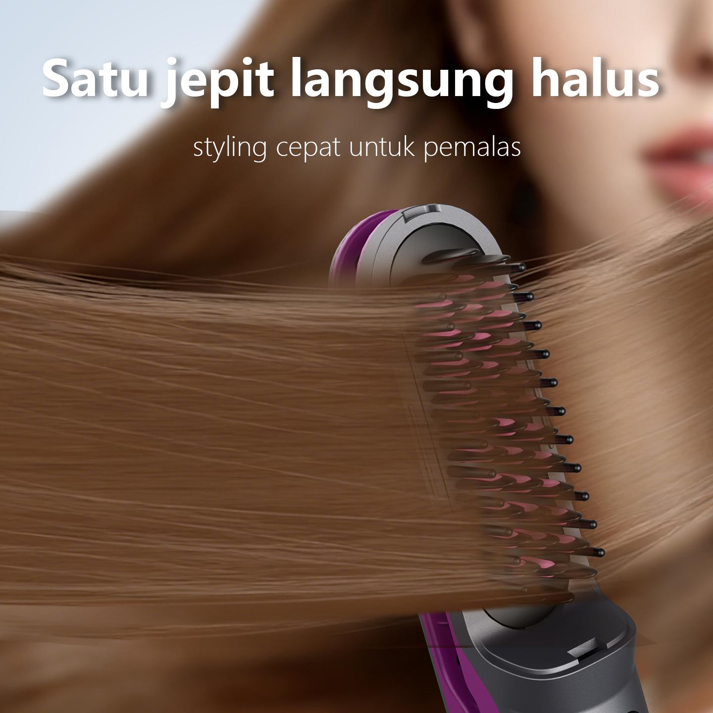 SAYOMI LH-2201 Catokan Pelurus Rambut Wireless 2 in 1 Portable Hair Straightener Cordless Sisir Catok Pelurus Rambut Elektrik Garansi 1 Tahun
