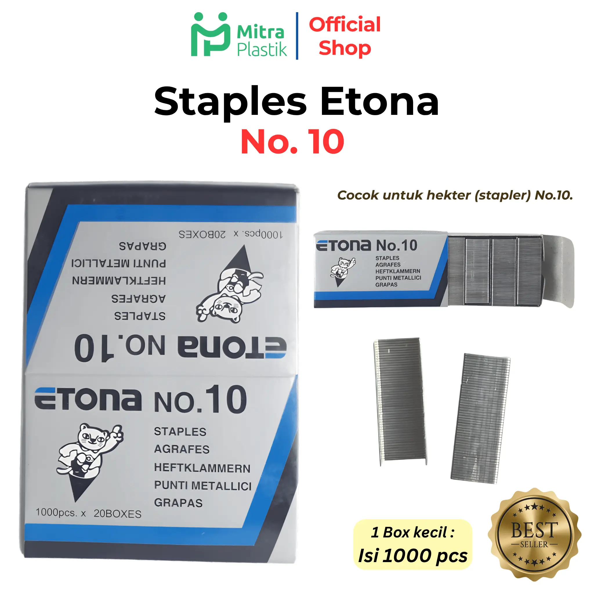 Staples Etona No 10 Isi Hekter / Stapler Kecil