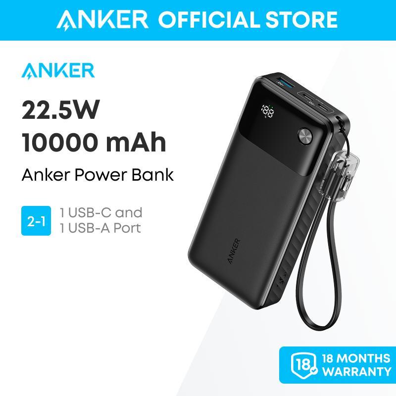  Pin Dự Phòng Anker 10000mAh 22.5W Sạc Nhanh 2 Cổng  1 USB-C 1 USB-A  Kèm Cáp USB-C Dây Đeo Dùng Cho iPhone iPad Samsung và Các Thiết Bị Android Khác - A1388 
