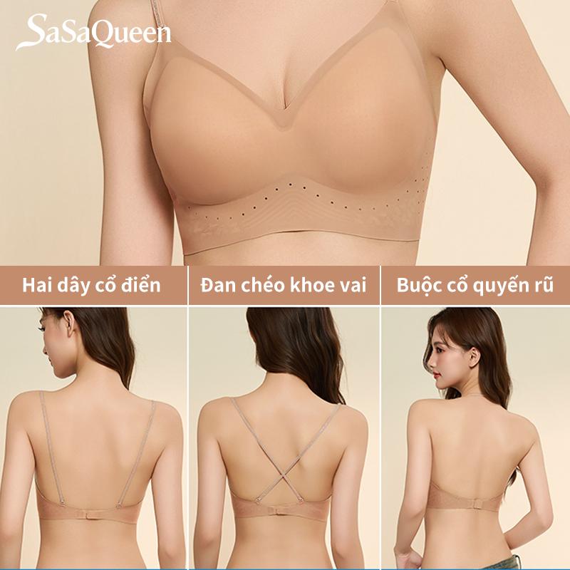 Áo ngực vô hình không dây SasaQueen 868# - Áo bra nâng ngực chống trượt - Áo lót mặc váy hở vai hở lưng không lộ dây - Dây đeo tháo rời điều chỉnh - Mút nâng 0.8cm 2cm
