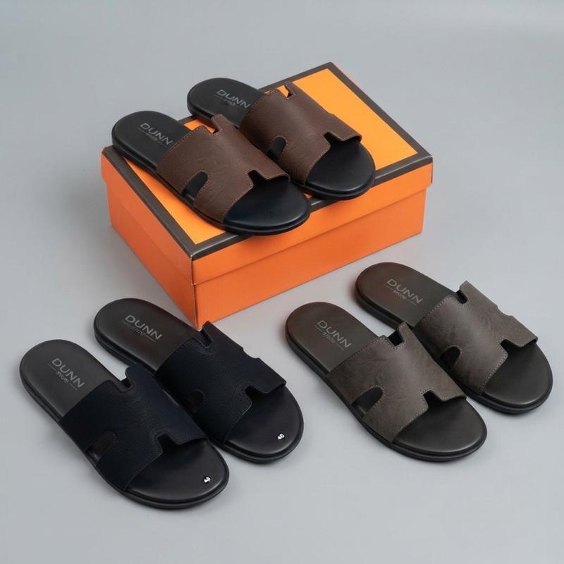 Dép Nam Quai Ngang Thiết Kế Đơn Giản-Tinh Tế,Phong Cách Trẻ Trung, size 37-44 Da Sit Chống Nhăn , Đế cao su 2 lớp- Đế Bằng
