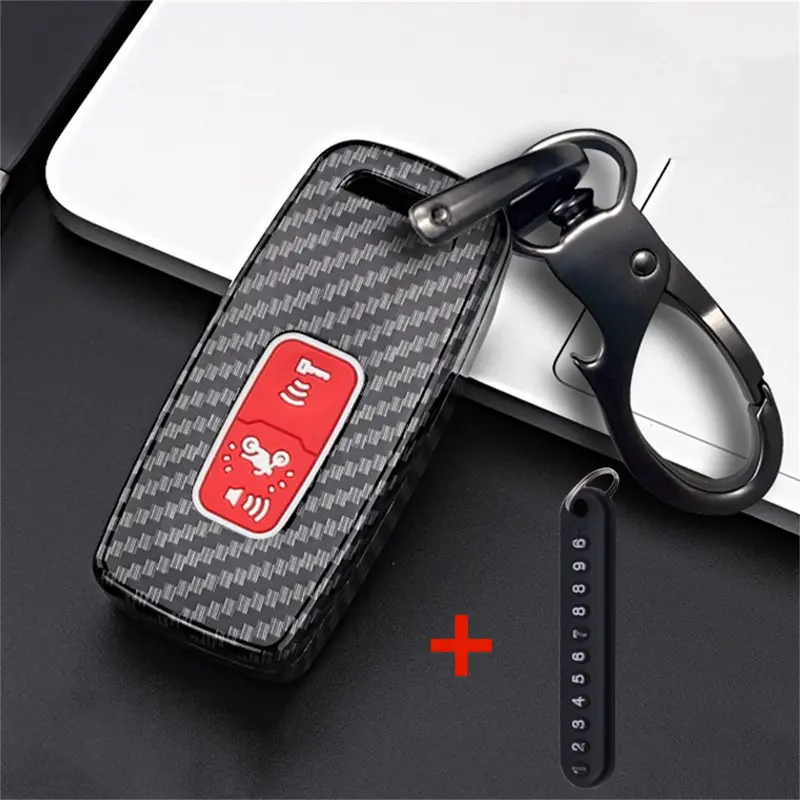 Vỏ Sợi Carbon ABS Cho Chìa Khóa Xe Máy Thông Minh, 2 Nút, Vỏ Có Móc Chìa Khóa Cho Honda PCX125, PCX160, SH350, SH300, VISION, NS110R, XADV750, Vỏ Bảo Vệ 8