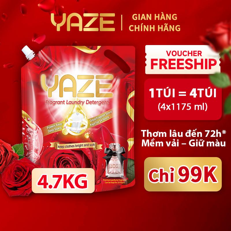 【1 Túi 4,7KG Nước Giặt Hương Nước Hoa YAZE – Đậm đặc, thơm lâu, mềm vải, tiết kiệm-Nước Giặt Xả YAZE Hương Nước Hoa Giúp Lưu Hương Thơm Lâu / Dịu Nhẹ An Toàn Cho Da / Làm Sạch kháng khuẩn / Làm Bền Màu Quần Áo (Siêu To 4.7L)
