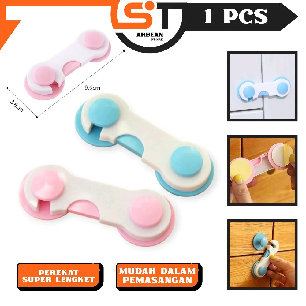1PCS Kunci Pengaman Lemari Laci Kulkas Penahan Pengait Pintu Alat Pengunci Safety Lock Drawer Anak A147