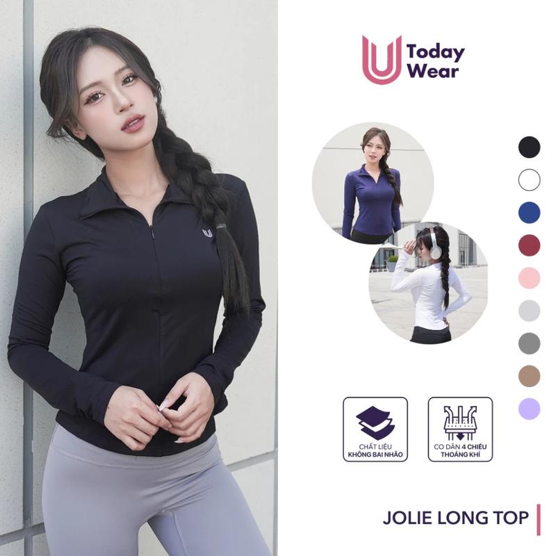Jolie Long Top - Áo thể thao nữ dài tay cổ polo Today U Wear mềm mịn thoải mái tập gym yoga