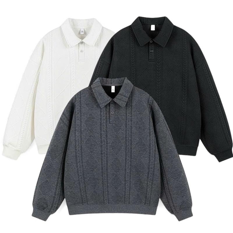 Áo polo cổ bẻ sweater AN42 Chất Xốp Dệt Nổi nam nữ unisex Phong cách trẻ trung kpop