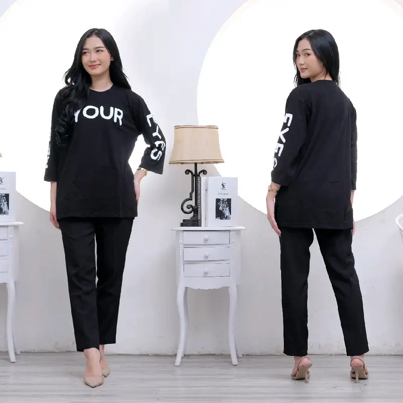 Kaos Oversize Wanita Motif Keep Your Eyes Terbaru 2024 Jumbo Kekinian / Kaos Oversize / Baju Wanita / Atasan Combed Panjang 4