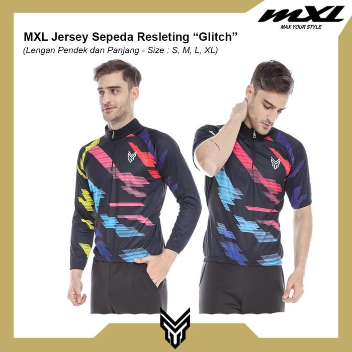 Gambar MXL Jersey Sepeda Glitch Lengan Panjang/Pendek Resleting Dewasa Unisex - S, Lengan Panjang dari MXL Sports Indonesia Kota Administrasi Jakarta Selatan Tokopedia