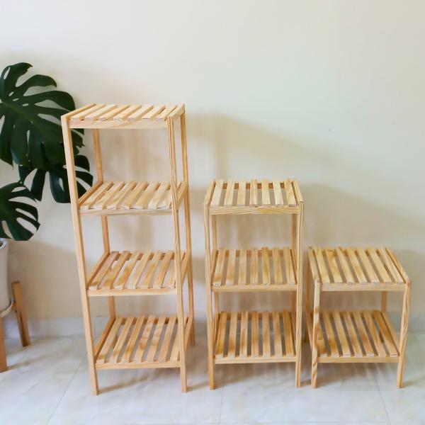  Kệ Gỗ Thông có 2-3-4 Tầng kích thước 35x35cm cao 45cm - 75cm - 105cm. Trang Trí Decor Kệ Để Sách Cây Cảnh Đồ Lưu Niệm Kệ Gỗ Xinh Cho Phòng Khách Tab đầu giường Ban Công Nhà bếp 