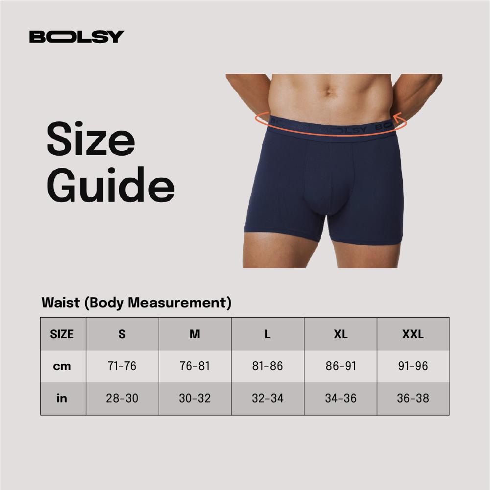 BOLSY Ultra Soft Modal Boxer Brief Men 3 PCS | Celana Dalem Premium Underwear Pria Lembut Seperti Kulit