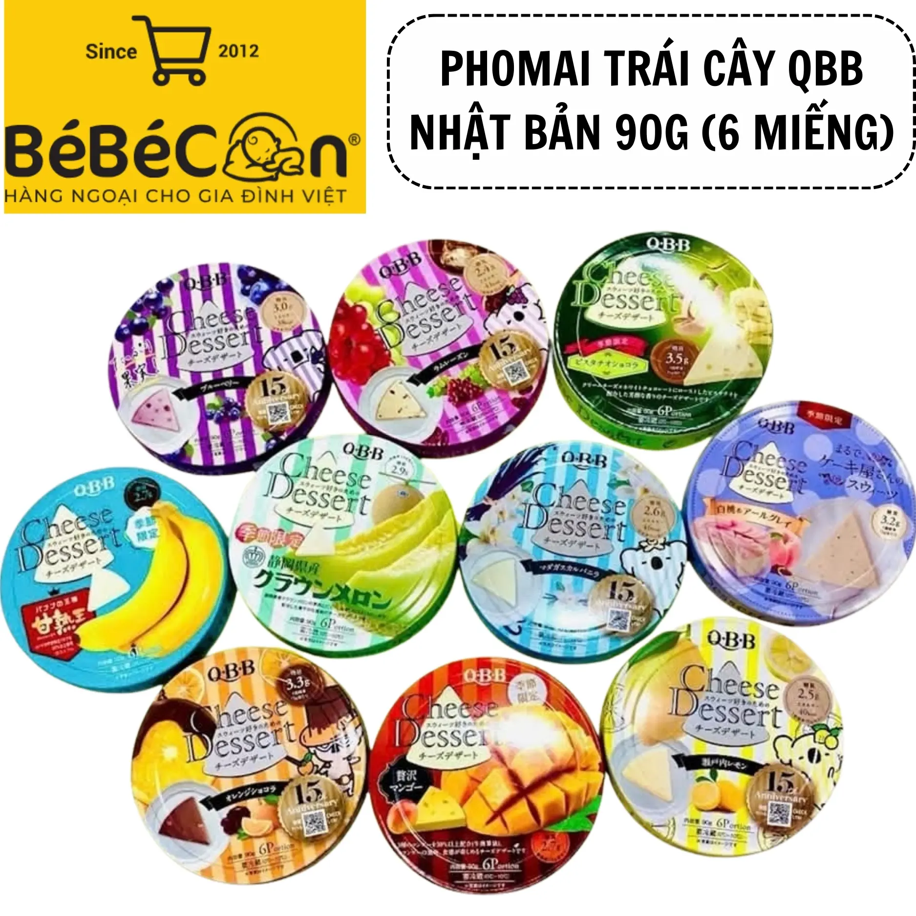 [1 HỘP] Phomai QBB Nhật Cheese Dessert 6pcs - Sản phẩm phô mai Nhật Bản cao cấp