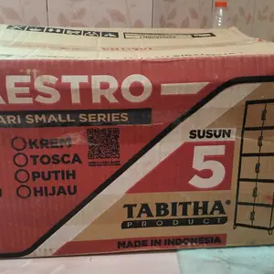 Tabitha MAESTRO PUTIH dan HIJAU LEMARI KECIL Plastik Serbaguna susun 2/3/4/5 Anti Air cocok untuk Pakaian Buku Mainan Tas  Furniture