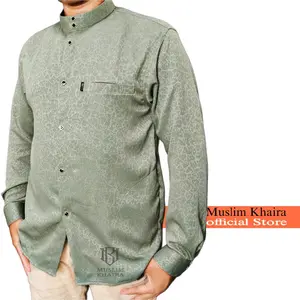 kemko sultan katun Jaguar coral Adem lembut baju kemeja koko tampan atasan muslim pria