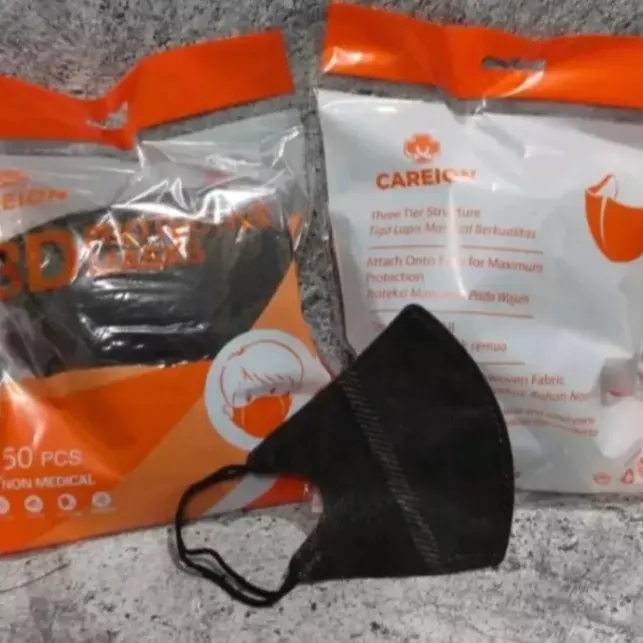 1 Box Isi 50 Pcs Masker Duckbill Anak Hitam Putih / Duckbill Anak Hitam Putih 10 Pcs,20 Pcs dan 50 Pcs Cewek 1