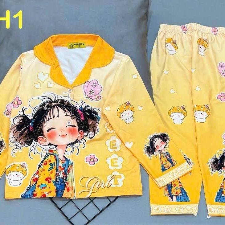 Pizama MÃ A59 cho bé gái từ 12kg-42kg, áo dài quần dài, chất thun lạnh co gian bốn chiều