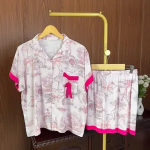 Piyama Liby Stelan Rayon One Set LD Jumbo Celana Pendek Setelan Baju Tidur Wanita Busui Dewasa Motif babydoll Piyama Wanita