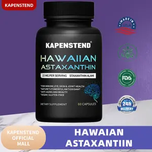 KAPENSTEND Hawaiian Astaxanthin Alami 15 mg Antioksidan Super untuk Kesehatan Otak dan Jantung 60 Kapsul Suplemen Alami