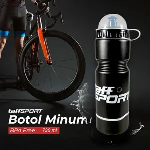 TaffSPORT Botol Minum Sepeda Olahraga Plastik BPA Free 730ml - 30A11 dengan Desain Ergonomis dan Penutup Ganda untuk Mencegah Dehidrasi Selama Bersepeda