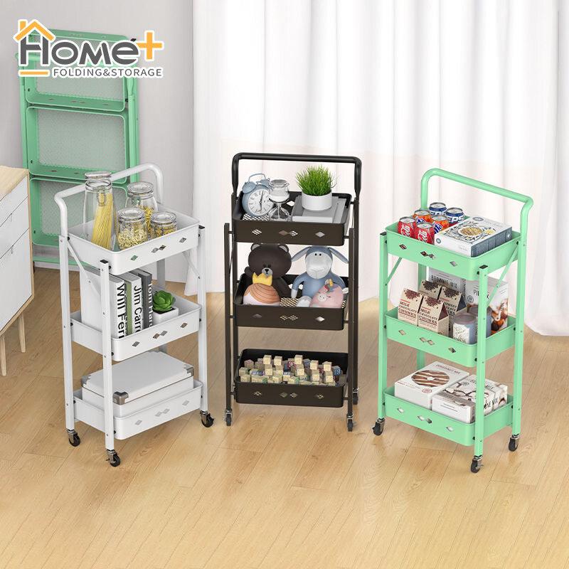 (HOME+) 3 Tier Multi-functional Trolley / Foldable Metal Trolley ...