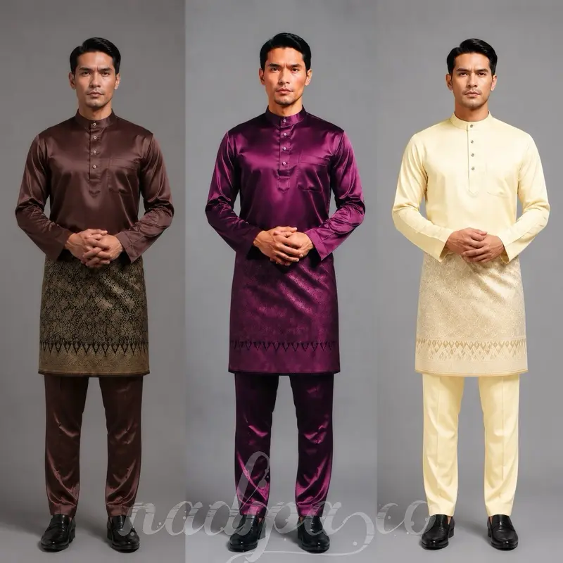 ￼Baju koko pria Setelan baju melayu pria teluk belanga set cekak musang premium (HANYA BAJU DAN CELANA)