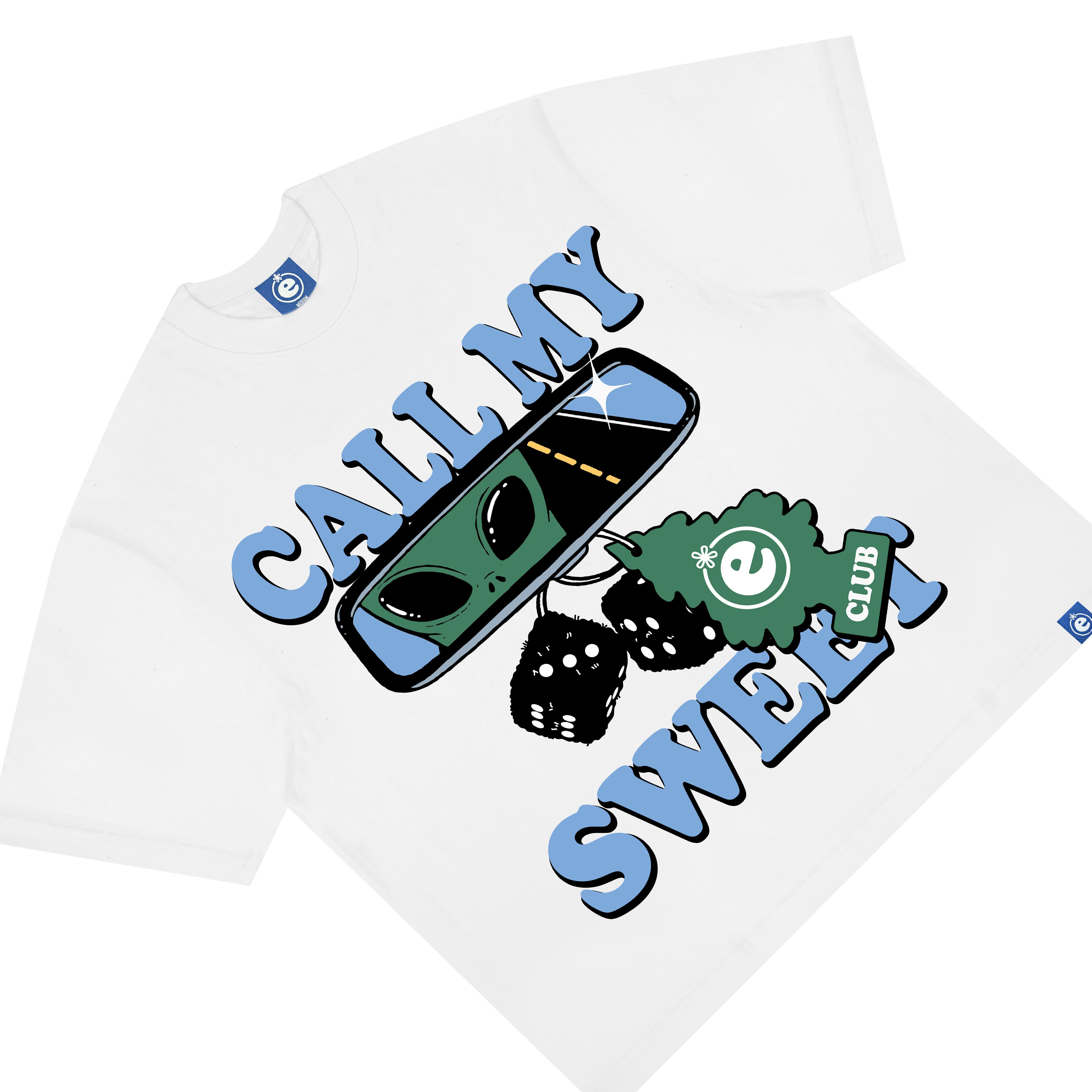 Elmanta Club - Boxy Fit Kaos Oversized Tshirt My Sweet White Unisex Cotton Combed 20s