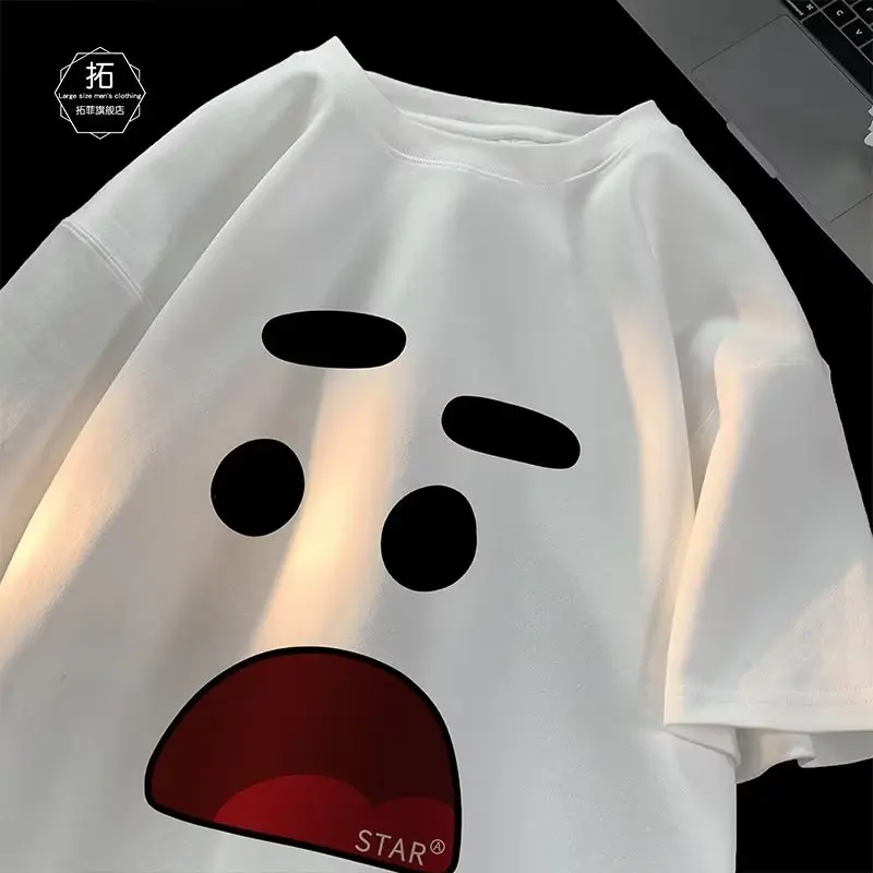 M-3XL short-sleeved men's oversize half-sleeved cotton trendy brand trendy clothes heavy American retro t-shirt men and women of the same style couple