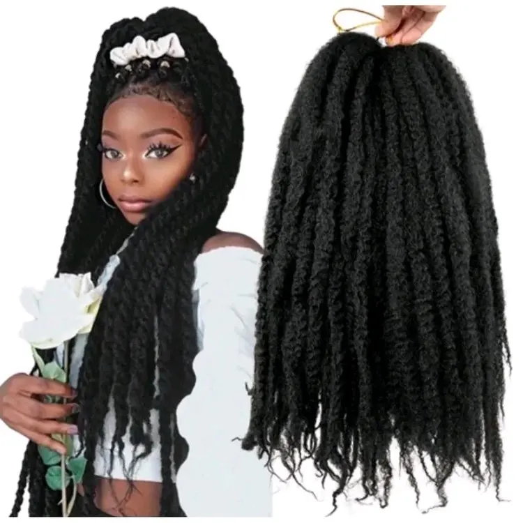 RAMBUT SAMBUNG ISI 12 HELAI RAMBUT SULAM RAMBUT ANYAM BRAID HAIR AFRICAN STYLE KINKY BRAID RAMBUT KUPANG 2
