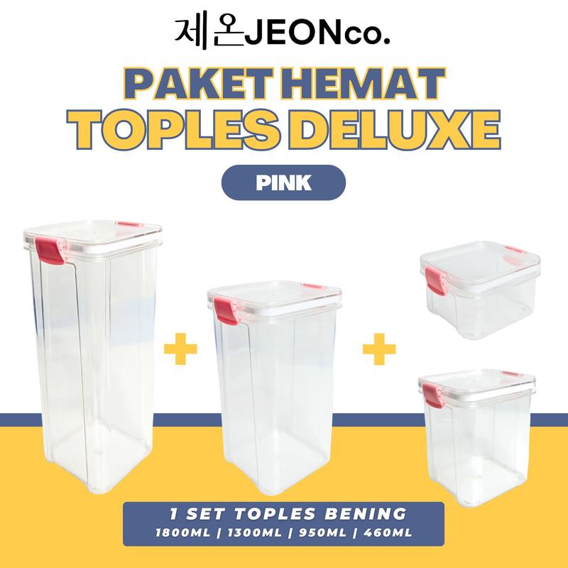 [COD] PAKET COMBO TOPLES Plastik Kotak Bening Kontainer Snack Kedap Udara Food Storage Termurah 6