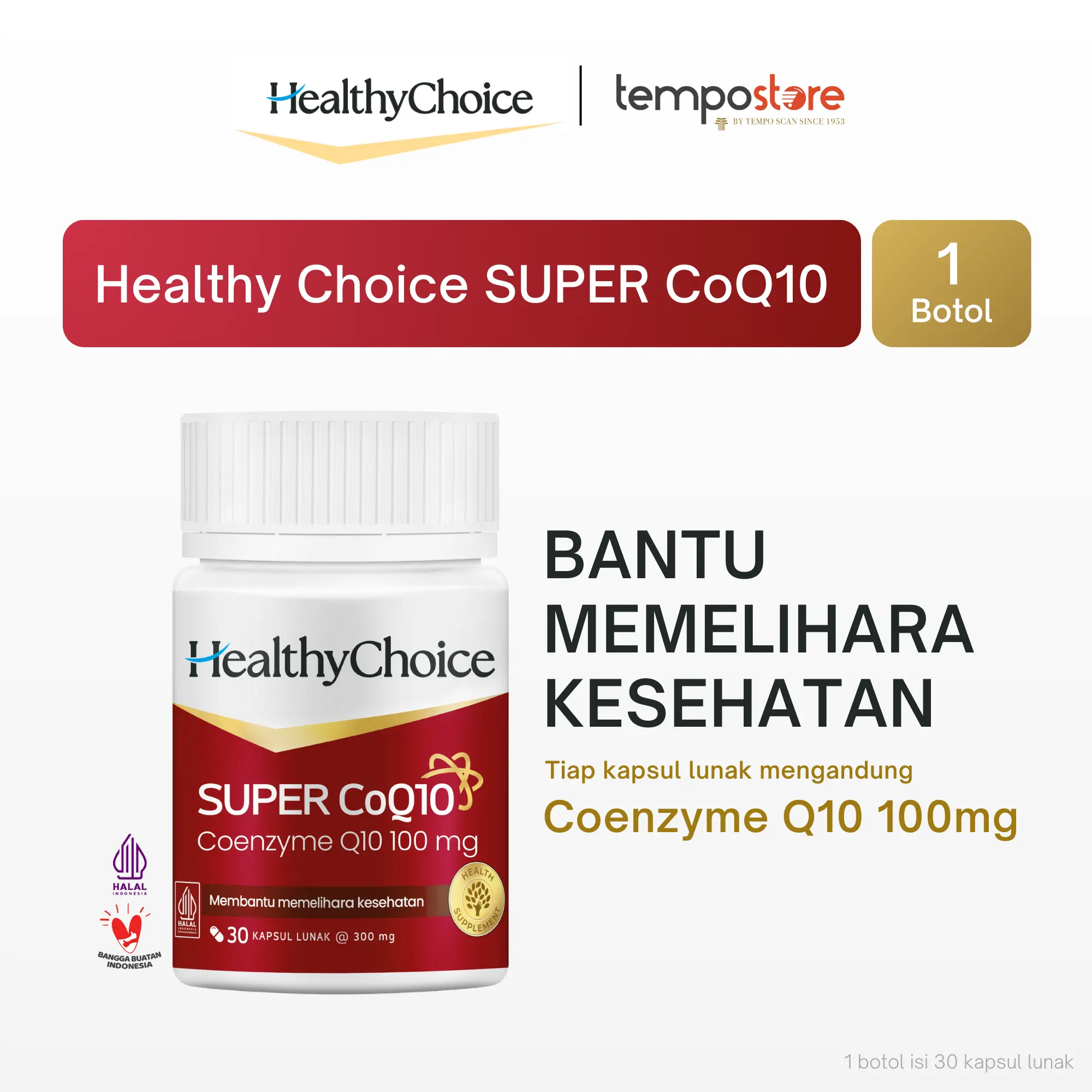 Healthy Choice SUPER CoQ10 Soft Capsule Kemasan Botol [06.2028]