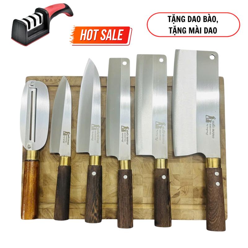   Tặng dao bào tặng mài dao   Bộ 5 dao thép trắng Nhật không han gỉ với độ cứng lên tới 60HRC đầy đủ quy trình hoàn thiện - Mã 01 