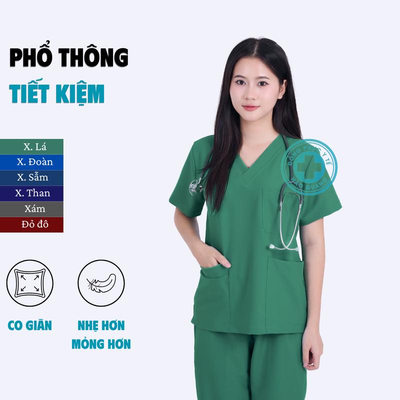 Bộ Scrubs bác sĩ Hào Quang hàng PHỔ THÔNG có co giãn thoáng nhẹ