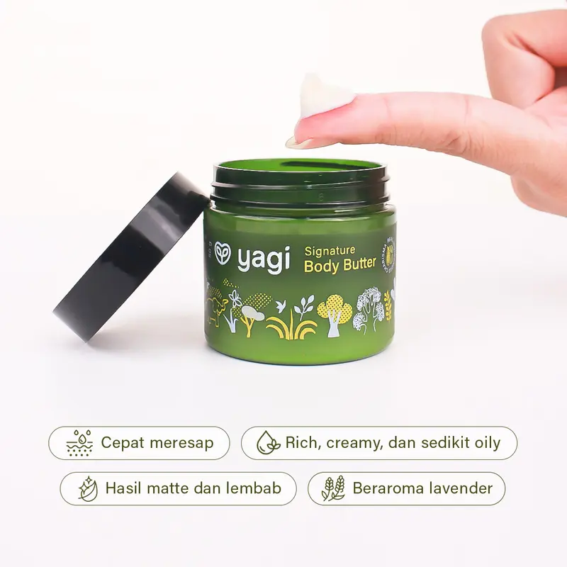 Yagi Forest Signature Body Butter 50gr Psoriasis Stretchmark Memudarkan Mengelupas Lavender Kering 4