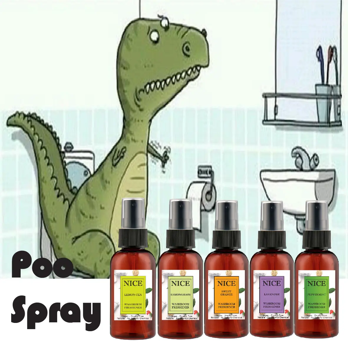 Ecovera Washroom Air Freshener, Poo Odor Eliminator, No More Embarrassing Moment, Long-lasting, Gift.