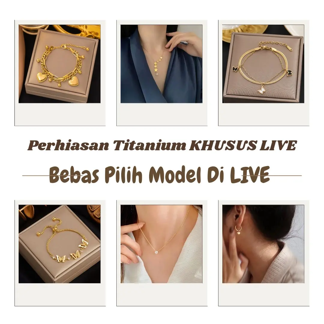 Khusus LIVE = 100K 3Pcs Bebas Pilih | kalung | gelang tangan | gelang kaki | cincin | anting Perhiasan