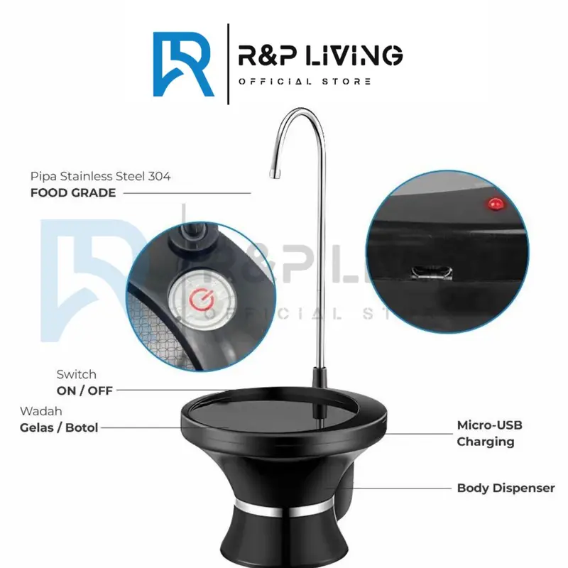 R&P [READY] Pompa air listrik isi ulang tablet kelas atas klasik di cas 3